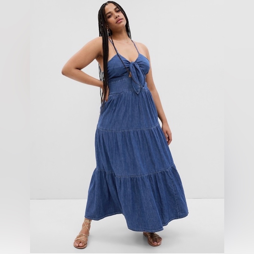 Organic Cotton Denim Maxi Dress